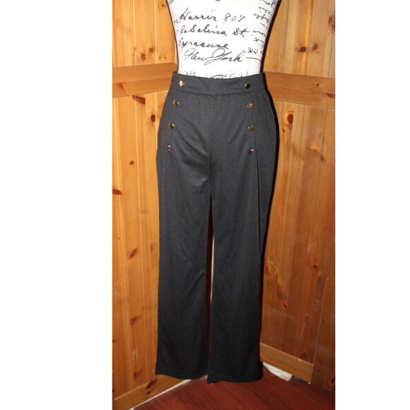 SweatRocks NWT EIghty's Style Black Sailor Pants SIze S - Picture 2 of 9